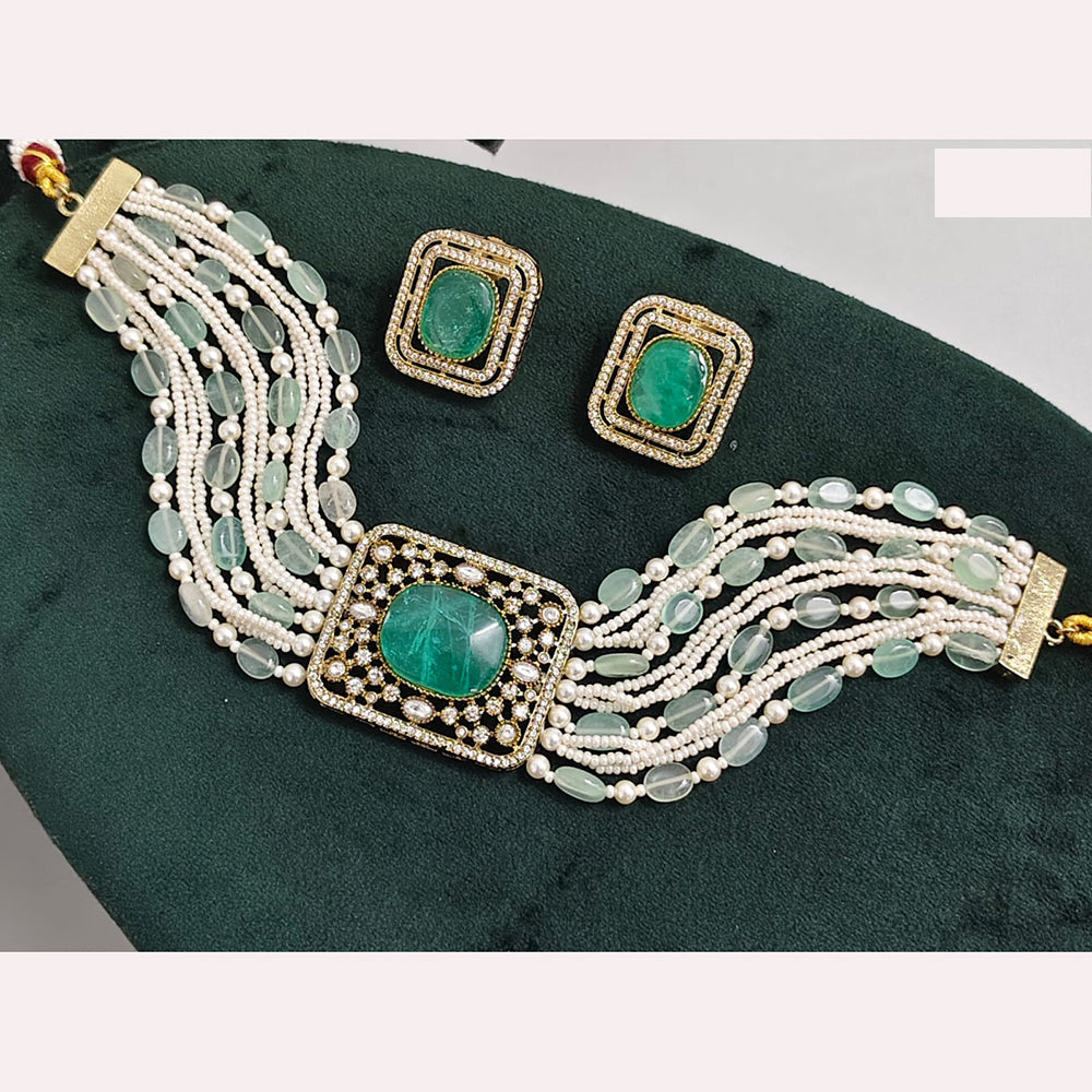 Rajwadi Collection Regal Polki Kundan Stone Choker Necklace Set