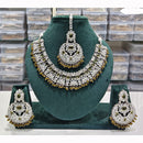 Rajwadi Collection Spark Elegance Crystal Stone And Pearl Necklace Set