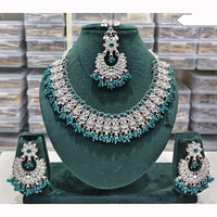 Rajwadi Collection Spark Elegance Crystal Stone And Pearl Necklace Set