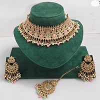 Rajwadi Collection Royal Heritage Crystal Stone And Pearl Necklace Set