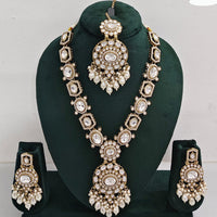 Rajwadi Collection Timeless Grace Crystal Stone And Pearl Necklace Set