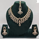 Rajwadi Collection Elegant Austrian Stone And Pota Necklace Set