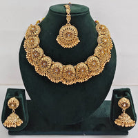 Rajwadi Collection Exclusive Pota Stone And Pearl Necklace Set