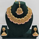 Rajwadi Collection Exclusive Pota Stone And Pearl Necklace Set