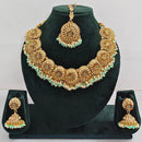 Rajwadi Collection Exclusive Pota Stone And Pearl Necklace Set