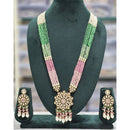 Rajwadi Collection Exclusive Pota Stone Beads And Pearl Long Necklace Set