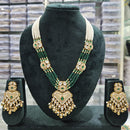 Rajwadi Collection Exclusive Pota Stone And Pearl Meenakari Long Necklace Set