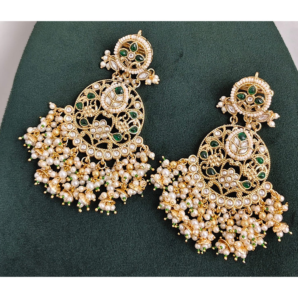 Rajwadi Collection Elegant Pota And Pearl Designer Dangler Earrings