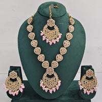 Rajwadi Collection Sparkling Crystal Pearl And Beads Necklace Set