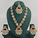Rajwadi Collection Sparkling Crystal Pearl And Beads Necklace Set