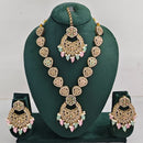 Rajwadi Collection Sparkling Crystal Pearl And Beads Necklace Set