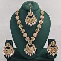 Rajwadi Collection Sparkling Crystal Pearl And Beads Necklace Set