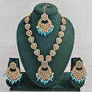 Rajwadi Collection Sparkling Crystal Pearl And Beads Necklace Set