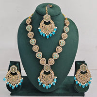 Rajwadi Collection Sparkling Crystal Pearl And Beads Necklace Set