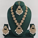 Rajwadi Collection Sparkling Crystal Pearl And Beads Necklace Set