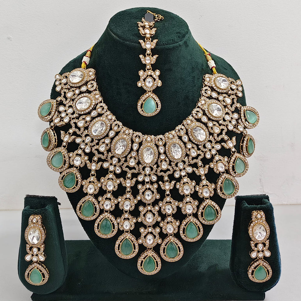 Rajwadi Collection Designer Kundan And Austrian Stone Necklace Set