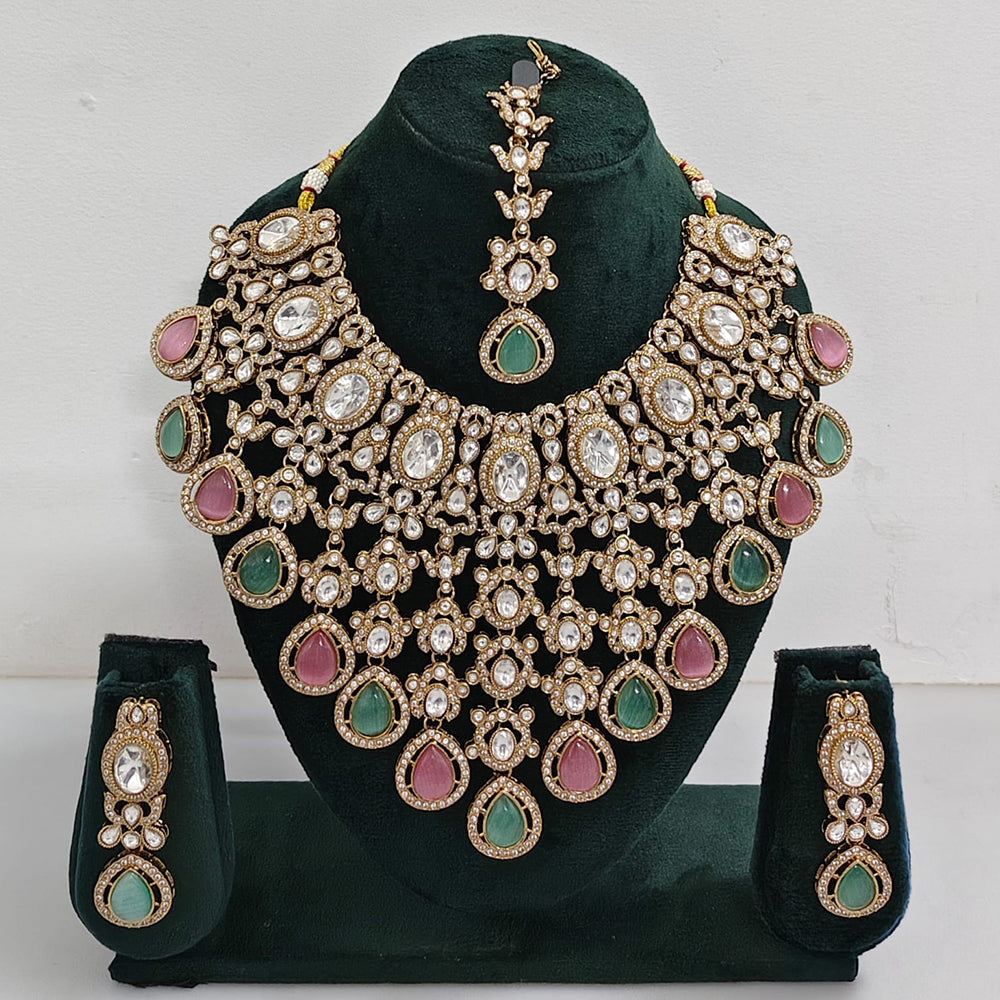 Rajwadi Collection Designer Kundan And Austrian Stone Necklace Set