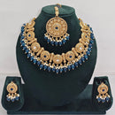 Rajwadi Collection Sparkling Pota Stone Pearl And Beads Necklace Set