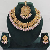 Rajwadi Collection Sparkling Pota Stone Pearl And Beads Necklace Set