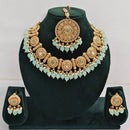 Rajwadi Collection Sparkling Pota Stone Pearl And Beads Necklace Set