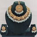 Rajwadi Collection Sparkling Pota Stone Pearl And Beads Necklace Set