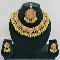 Rajwadi Collection Sparkling Pota Stone Pearl And Beads Necklace Set