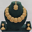 Rajwadi Collection Sparkling Pota Stone And Pearl Necklace Set