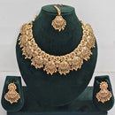 Rajwadi Collection Sparkling Pota Stone And Pearl Necklace Set