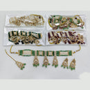 Rajwadi Collection Elegant Crystal Stones Beads And Pearls Meenakari Choker Necklace Set