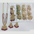 Rajwadi Collection Designer Crystal Stone And Pearl Meenakari Long Necklace Set