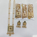 Rajwadi Collection Designer Crystal Stone And Pearl Long Necklace Set