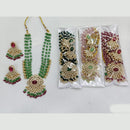 Rajwadi Collection Elegant Pota Stone And Beads Meenakari Necklace Set