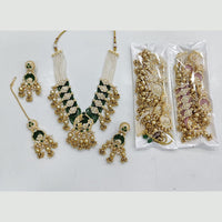 Rajwadi Collection Royal Pota Stone And Pearl Beads Necklace Set