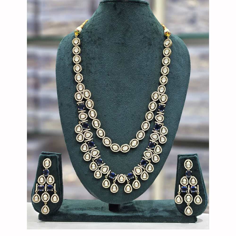 Rajwadi Collection Heritage Polki Kundan Stone Long Necklace Set