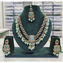 Rajwadi Collection Premium Crystal Pearl And Beads Necklace Set