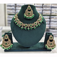 Rajwadi Collection Premium Crystal Pearl And Beads Necklace Set