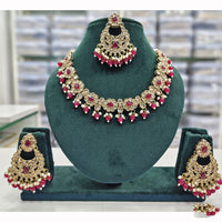 Rajwadi Collection Premium Crystal Pearl And Beads Necklace Set