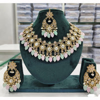 Rajwadi Collection Premium Crystal Pearl And Beads Necklace Set