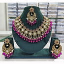 Rajwadi Collection Premium Crystal Pearl And Beads Necklace Set