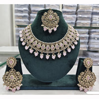 Rajwadi Collection Premium Crystal Pearl And Beads Necklace Set