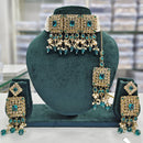 Rajwadi Collection Premium Crystal Pearl And Beads Choker Necklace Set