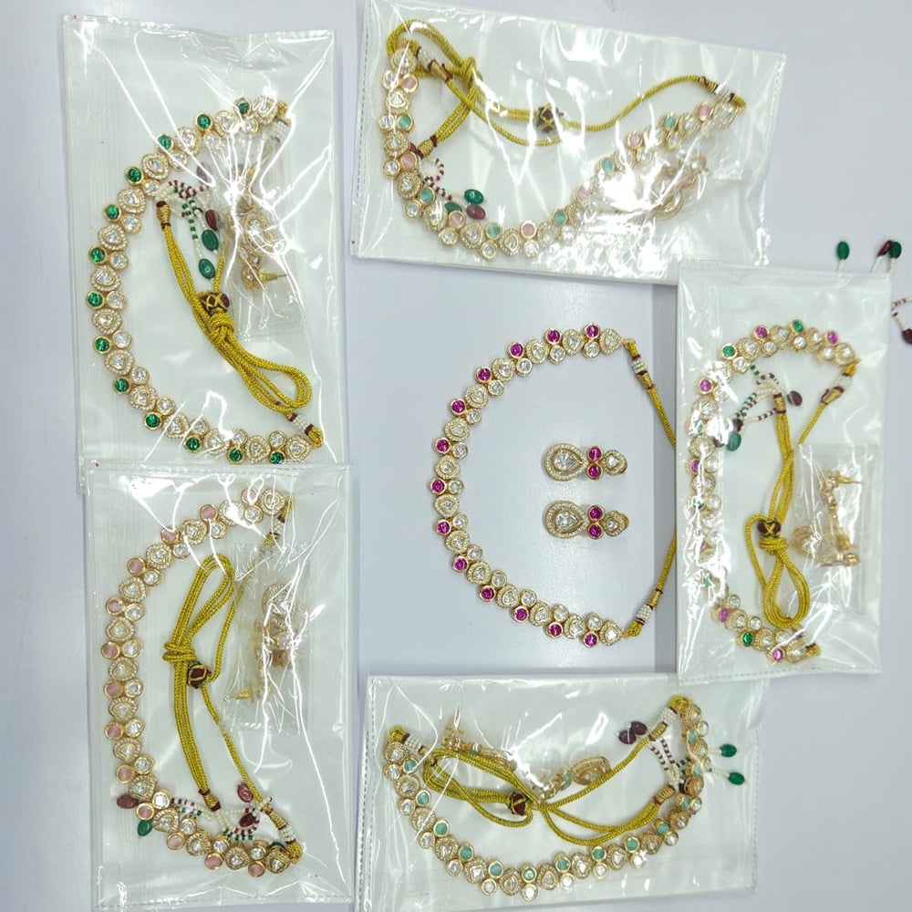 Rajwadi Collection Heritage Polki Kundan Stone Necklace Set
