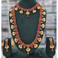 Rajwadi Collection Heritage Pota Stone And Pearl Dual Necklace Set