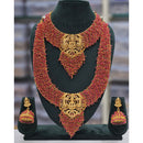 Rajwadi Collection Heritage Pota Stone And Pearl Temple Dual Necklace Set