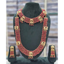 Rajwadi Collection Heritage Pota Stone And Pearl Dual Necklace Set