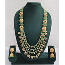 Rajwadi Collection Royal Pota Stone And Pearl Long Necklace Set