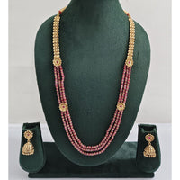 Rajwadi Collection Royal Pota Stone And Pearl Long Necklace Set