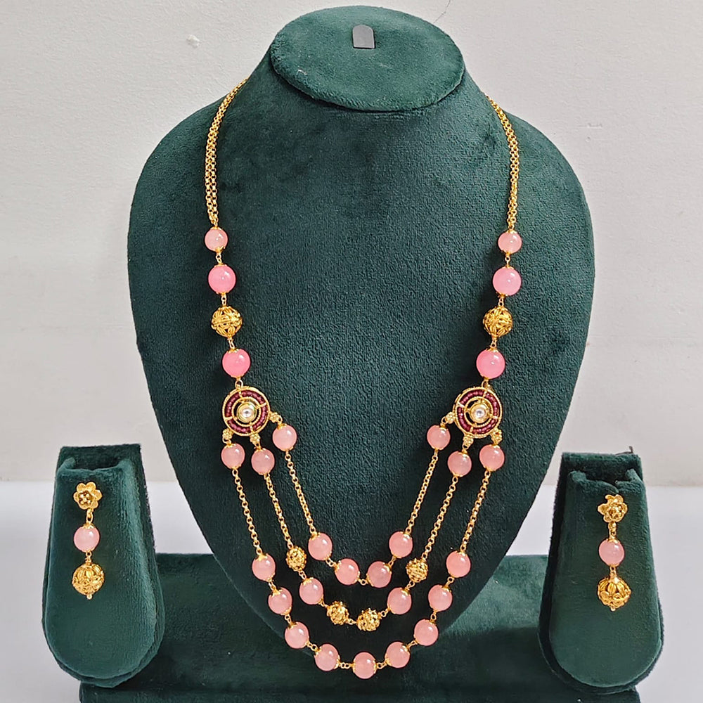 Rajwadi Collection Royal Beads Long Necklace Set