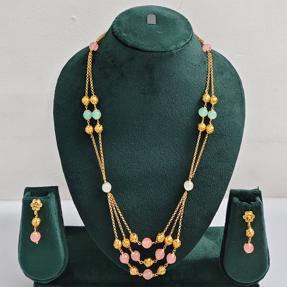 Rajwadi Collection Royal Beads Long Necklace Set