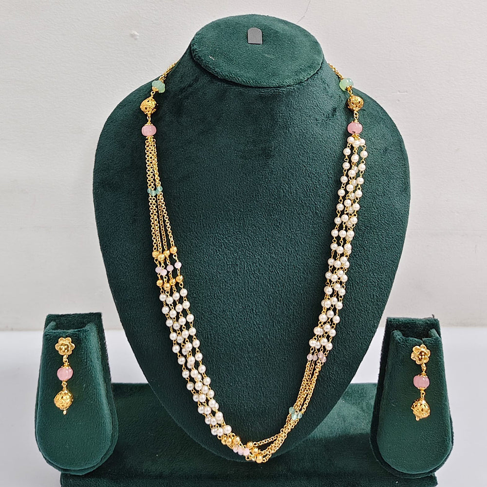 Rajwadi Collection Royal Beads Long Necklace Set